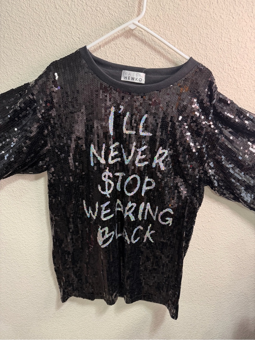 KATE HEWKO Black Sequin Statement Top - "I'll Never Stop Wearing Black"
